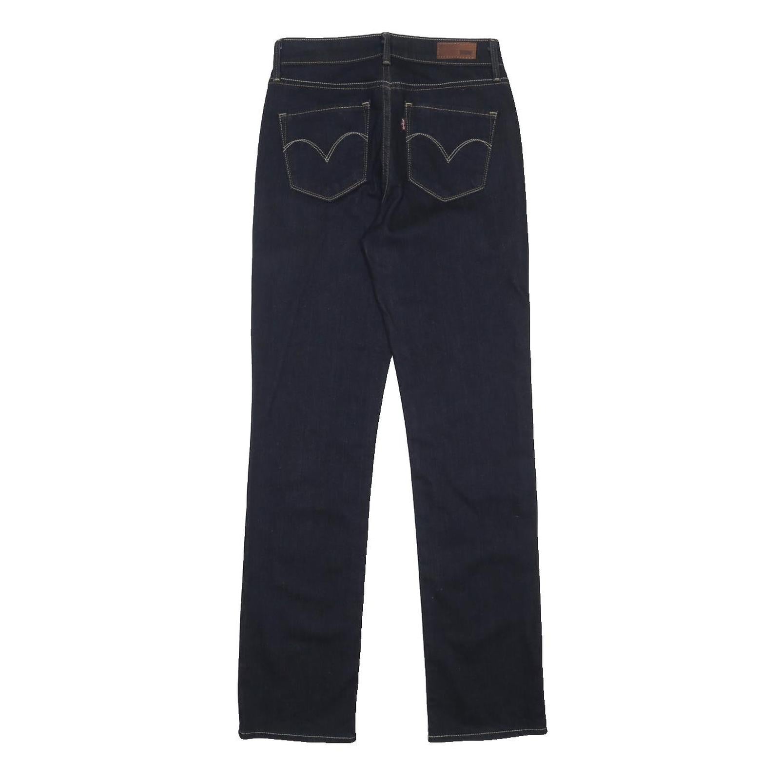 LEVI'S Womens Regular Fit Straight Leg Denim Dark Blue W26 L30 Zip Cotton Blend