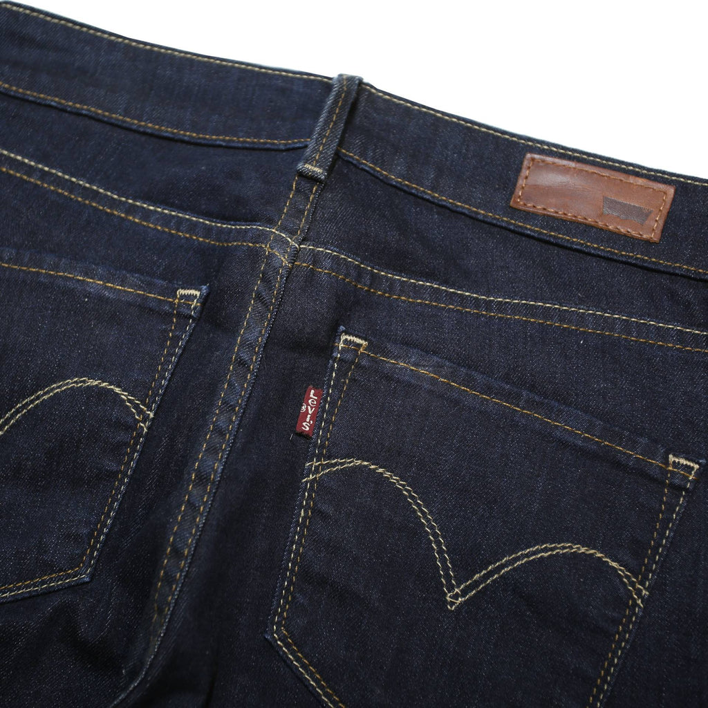 LEVI'S Womens Regular Fit Straight Leg Denim Dark Blue W26 L30 Zip Cotton Blend
