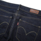 LEVI'S Womens Regular Fit Straight Leg Denim Dark Blue W26 L30 Zip Cotton Blend