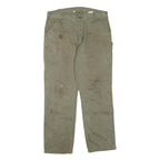 CARHARTT Mens Cotton Blend Regular Trousers Beige W36 L34 Workwear Durable