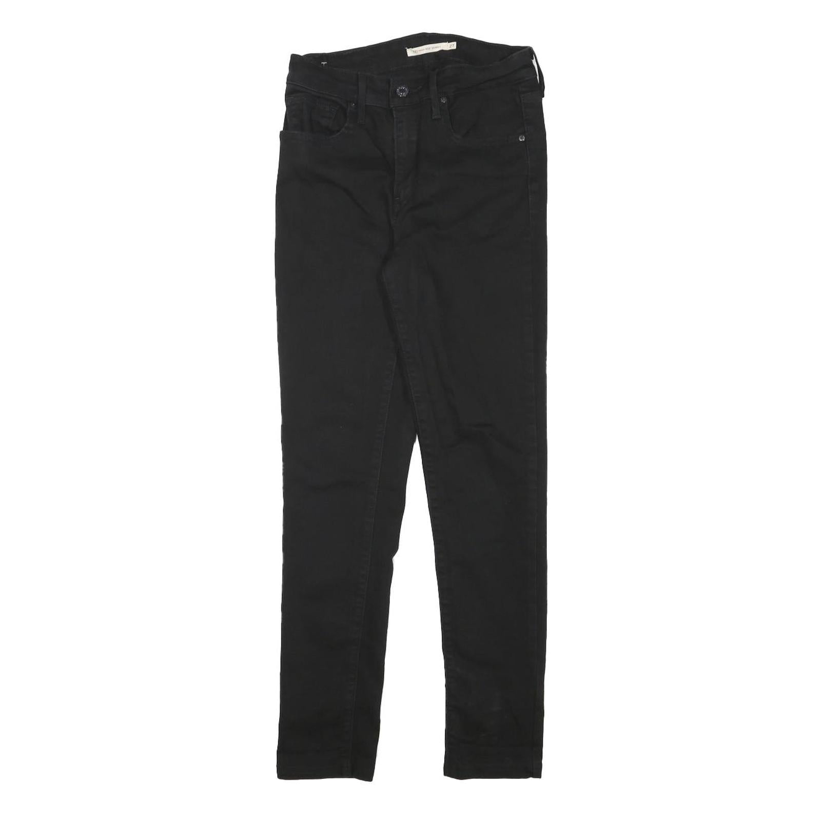 LEVI'S 721 Womens Black Slim Skinny Denim Medium W24 L26 Jeans Stretch Cotton