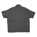 MUNSINGWEAR Mens Black & Grey Pattern Cotton Blend Shirt XL Casual Short Sleeve