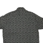 MUNSINGWEAR Mens Black & Grey Pattern Cotton Blend Shirt XL Casual Short Sleeve