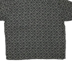 MUNSINGWEAR Mens Black & Grey Pattern Cotton Blend Shirt XL Casual Short Sleeve