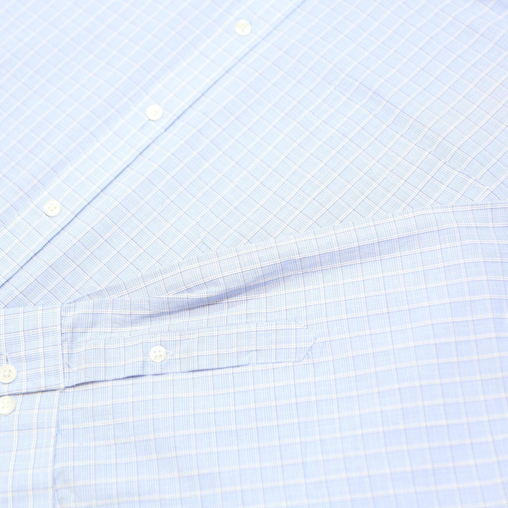 TOMMY HILFIGER Mens Blue Check Shirt 2XL Cotton Blend Long Sleeve Casual Formal