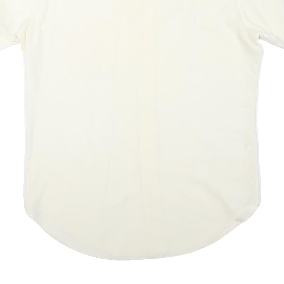Mens Cream Shirt L Short Sleeve Polyester Blend Button Closure Plain