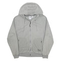 ADIDAS Mens Grey Full Zip Hoodie S Cotton Blend Casual Drawstring Hood