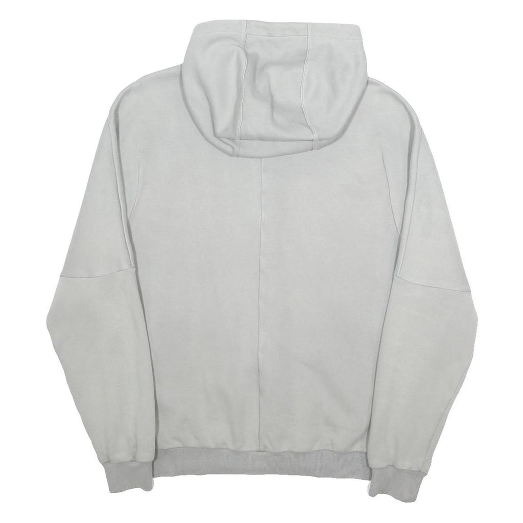 ADIDAS Mens Grey Full Zip Hoodie S Cotton Blend Casual Drawstring Hood