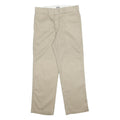 DICKIES Mens Regular Fit Beige Cotton Blend Zip Trousers W32 L30 Classic