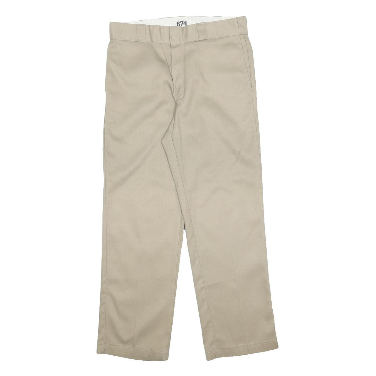 DICKIES Mens Regular Fit Beige Cotton Blend Zip Trousers W32 L30 Classic