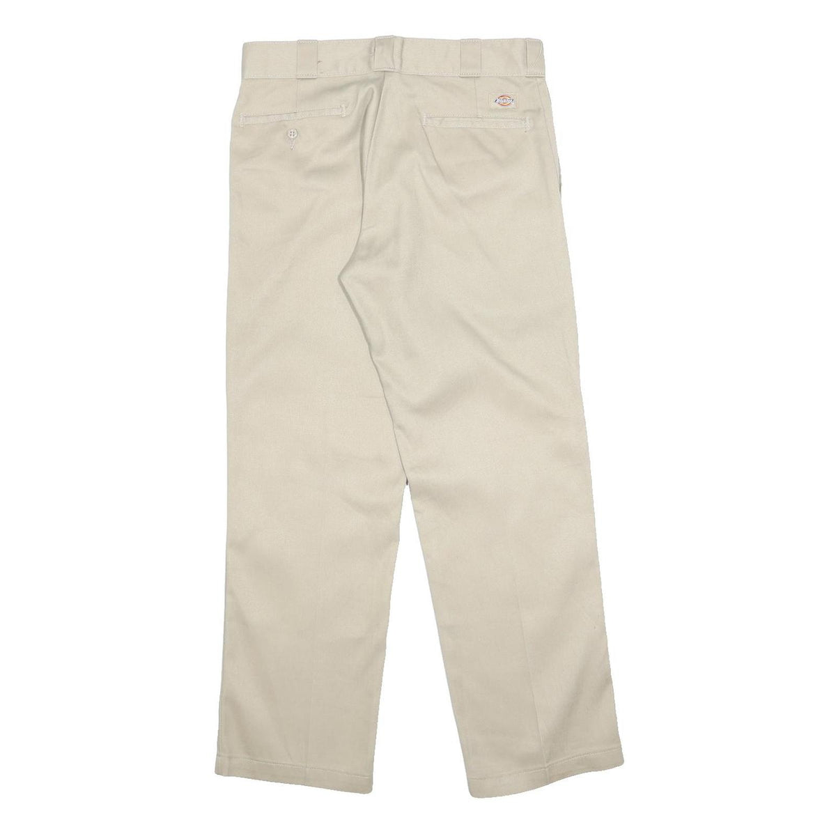 DICKIES Mens Regular Fit Beige Cotton Blend Zip Trousers W32 L30 Classic