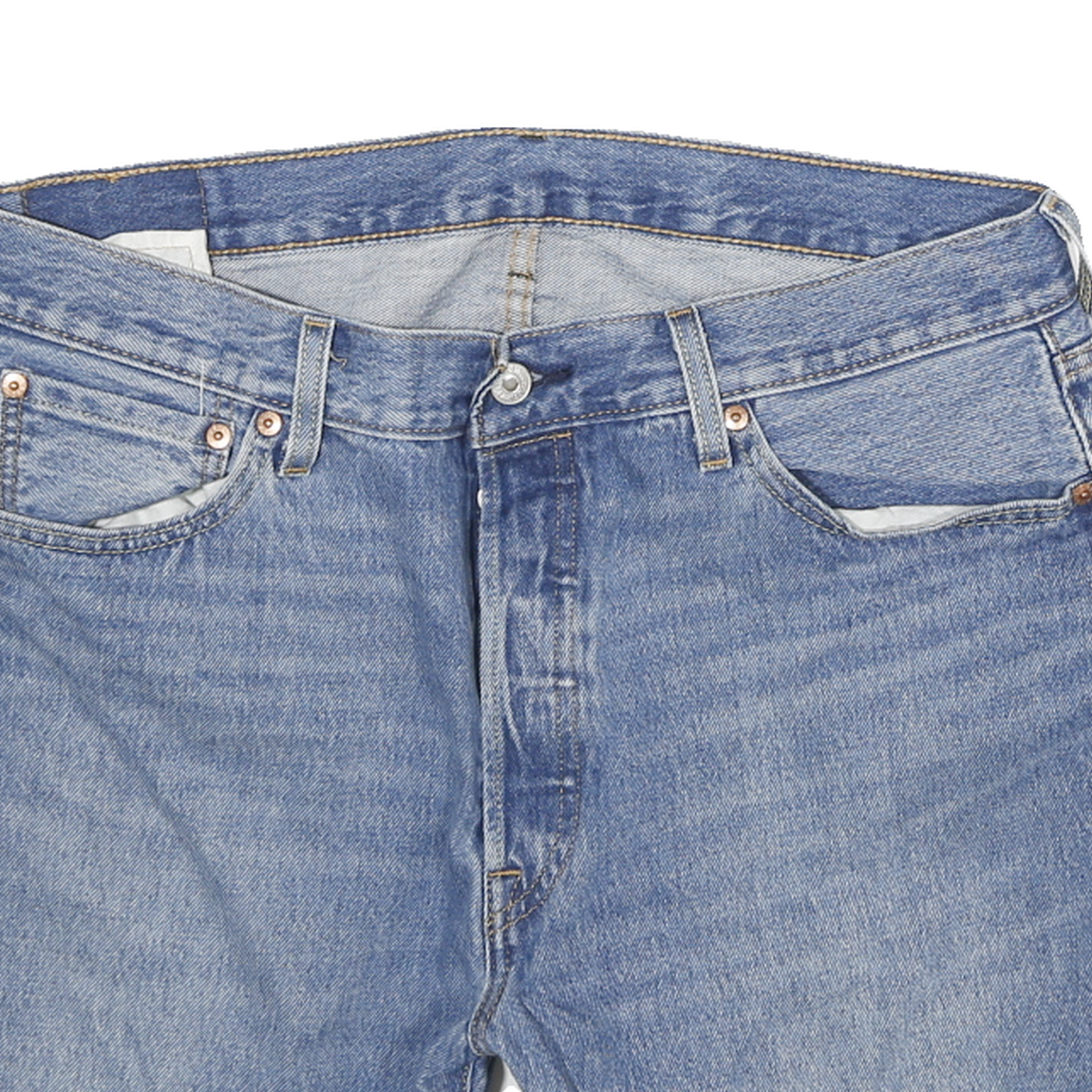 LEVI'S Mens Denim Blue Casual Shorts L W34 Rolled Hem Classic Fit