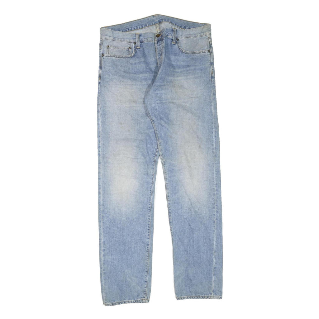 CARHARTT Mens Jeans Blue Regular Straight Denim Light W38 L35 Zip Cotton Blend