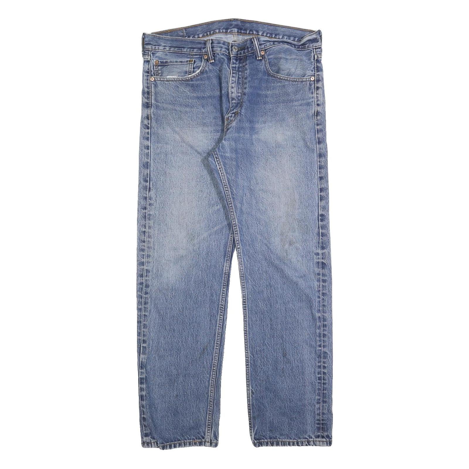 LEVI'S Mens Regular Fit Blue Denim Jeans W36 L31 Classic Cotton Zip