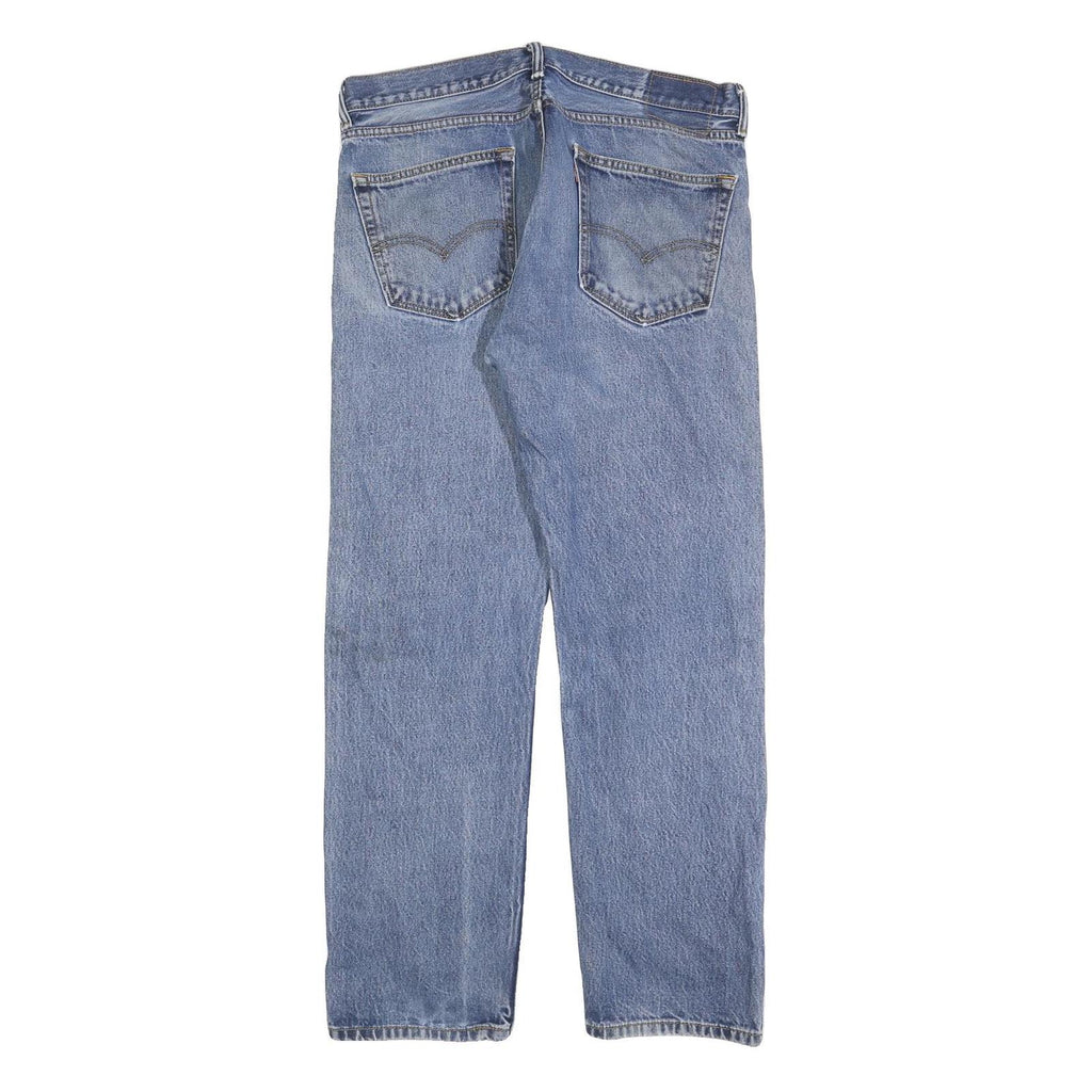 LEVI'S Mens Regular Fit Blue Denim Jeans W36 L31 Classic Cotton Zip