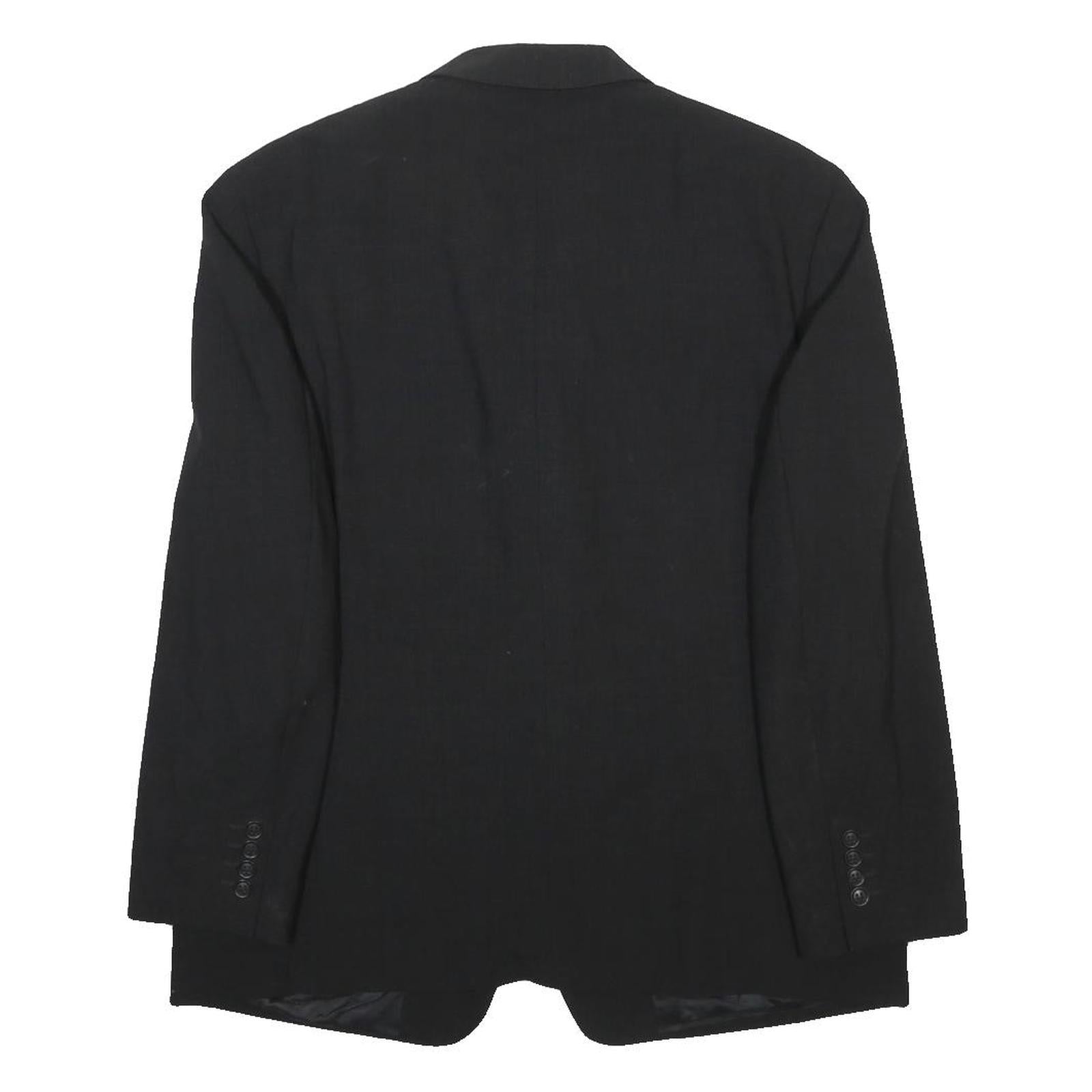 CIRO CITTERIO Mens Black Classic Jacket M Wool Blend Plain Button Closure