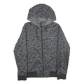 BLACK BOX Mens Grey & Black Camouflage Hoodie Jacket S Woven Zip Hooded Casual