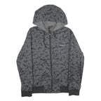 BLACK BOX Mens Grey & Black Camouflage Hoodie Jacket S Woven Zip Hooded Casual