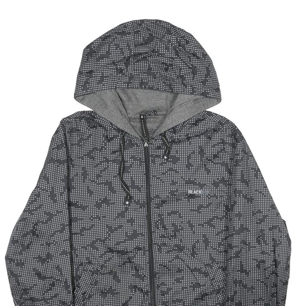 BLACK BOX Mens Grey & Black Camouflage Hoodie Jacket S Woven Zip Hooded Casual