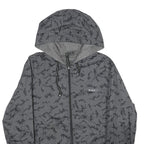 BLACK BOX Mens Grey & Black Camouflage Hoodie Jacket S Woven Zip Hooded Casual