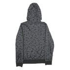 BLACK BOX Mens Grey & Black Camouflage Hoodie Jacket S Woven Zip Hooded Casual