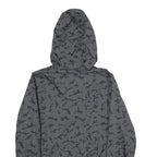 BLACK BOX Mens Grey & Black Camouflage Hoodie Jacket S Woven Zip Hooded Casual