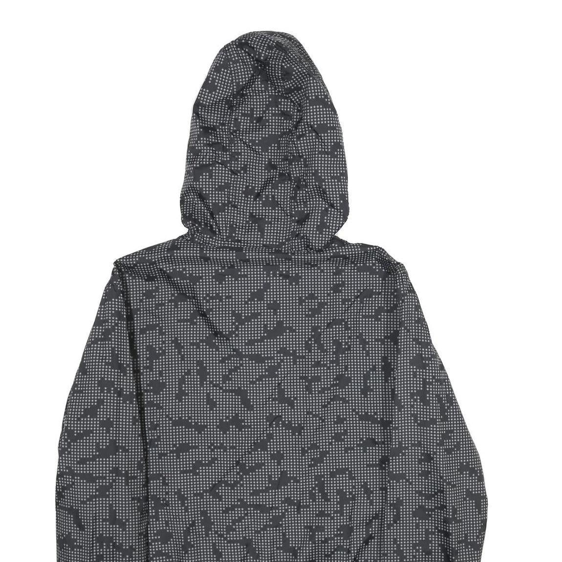 BLACK BOX Mens Grey & Black Camouflage Hoodie Jacket S Woven Zip Hooded Casual