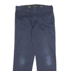 DICKIES Mens Cotton Blend Blue & Navy Slim Straight Trousers W34 L34 Workwear