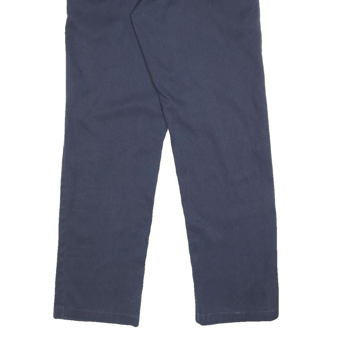 DICKIES Mens Cotton Blend Blue & Navy Slim Straight Trousers W34 L34 Workwear