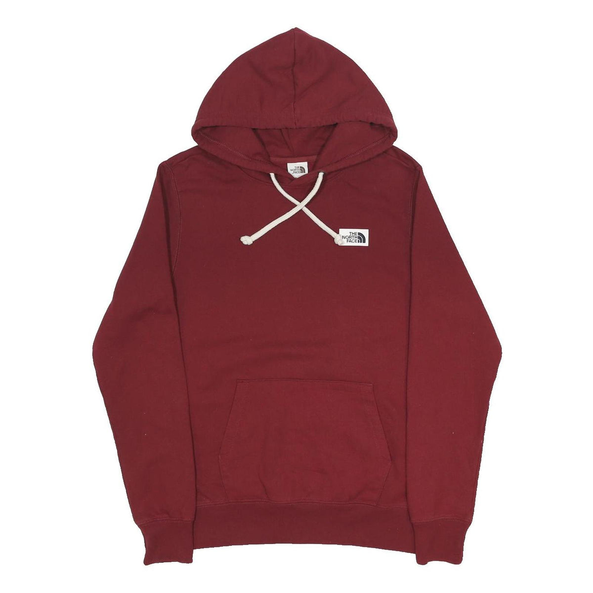 THE NORTH FACE Mens Maroon Hoodie S Cotton Blend Pullover Casual Drawstring