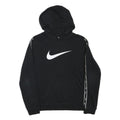 NIKE Boys Black Cotton Blend Hoodie XL Swoosh Logo Pullover Sweatshirt