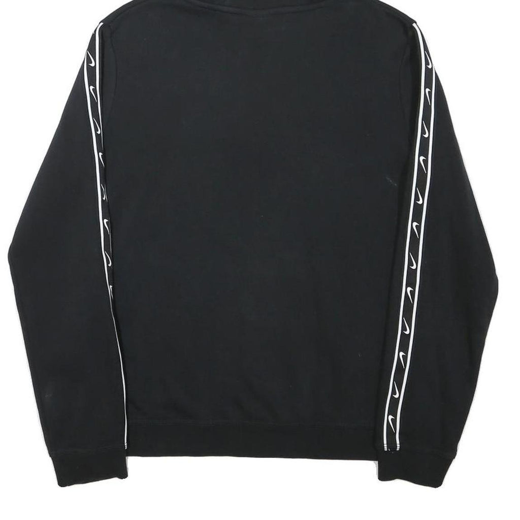 NIKE Boys Black Cotton Blend Hoodie XL Swoosh Logo Pullover Sweatshirt