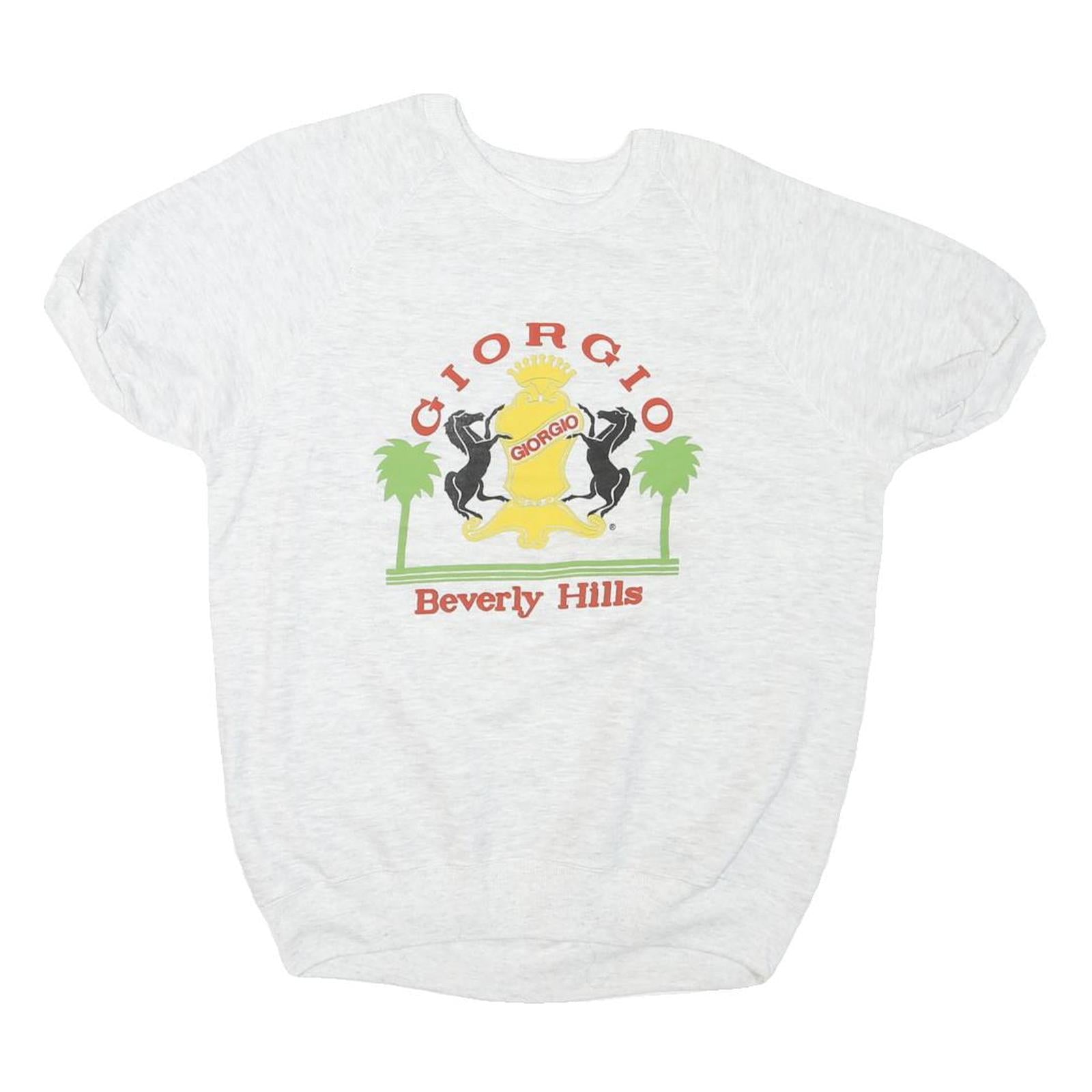 LEE Womens White Giorgio Beverly Hills Crew Neck L Cotton Blend Sweatshirt