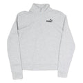 PUMA Womens Grey Sweatshirt Half Zip S Cotton Blend Pullover Casual