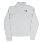 PUMA Womens Grey Sweatshirt Half Zip S Cotton Blend Pullover Casual