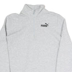 PUMA Womens Grey Sweatshirt Half Zip S Cotton Blend Pullover Casual