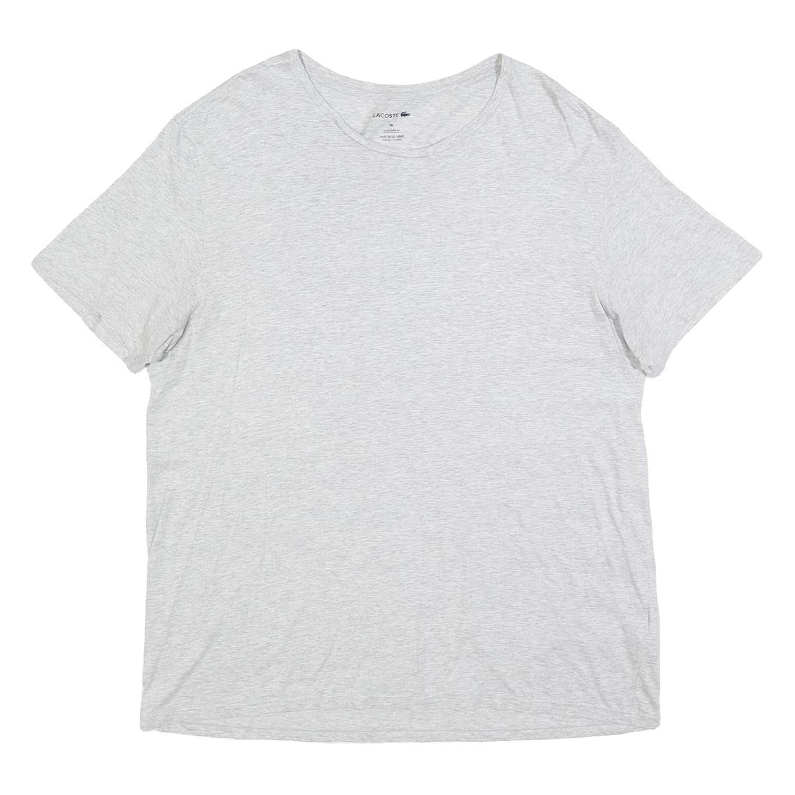 LACOSTE Mens Grey Cotton Blend T-Shirt 2XL Short Sleeve Round Neck Basic Casual