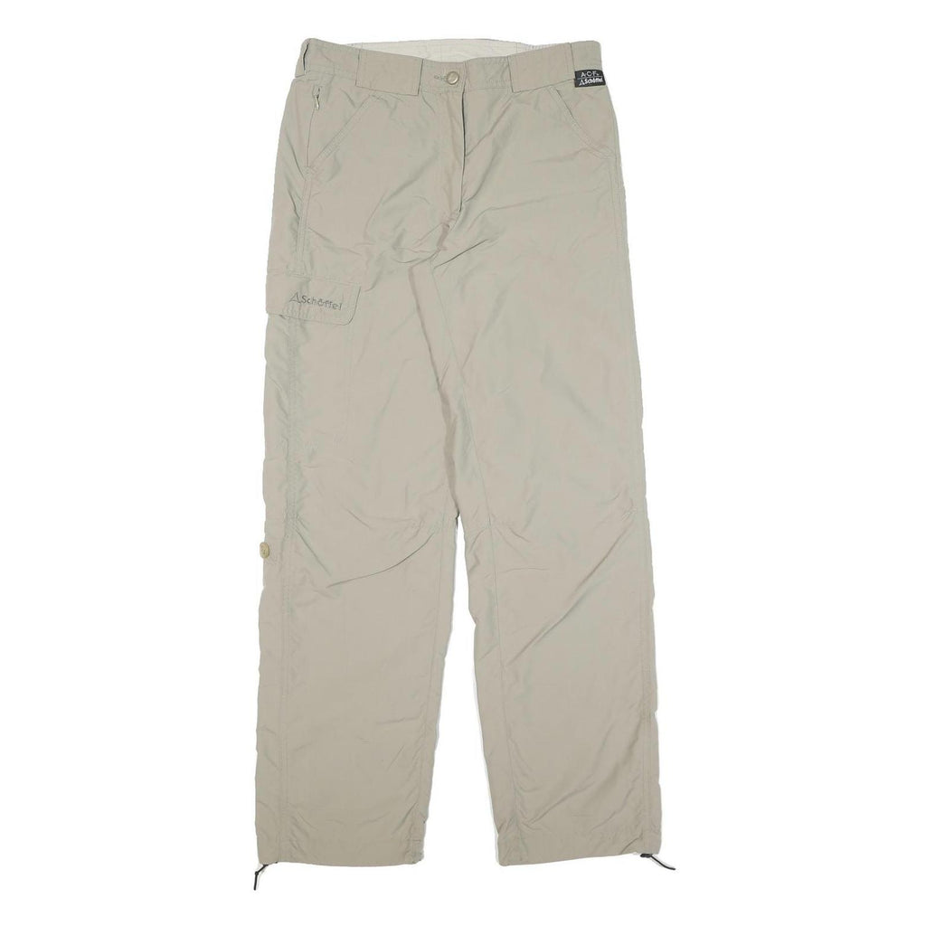 SCHOFFEL Mens Regular Beige Polyester Blend Zip Trousers W29 L30 Outdoor Casual