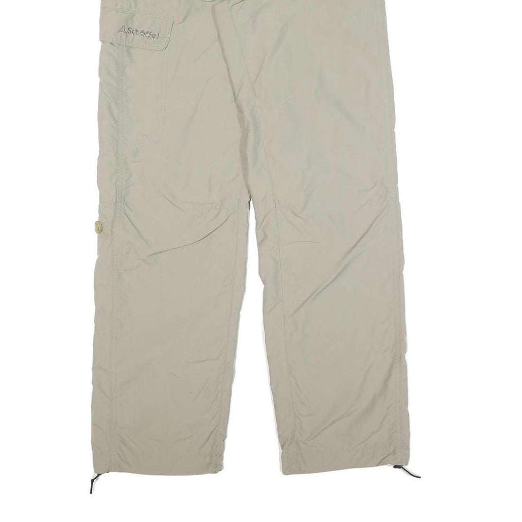 SCHOFFEL Mens Regular Beige Polyester Blend Zip Trousers W29 L30 Outdoor Casual