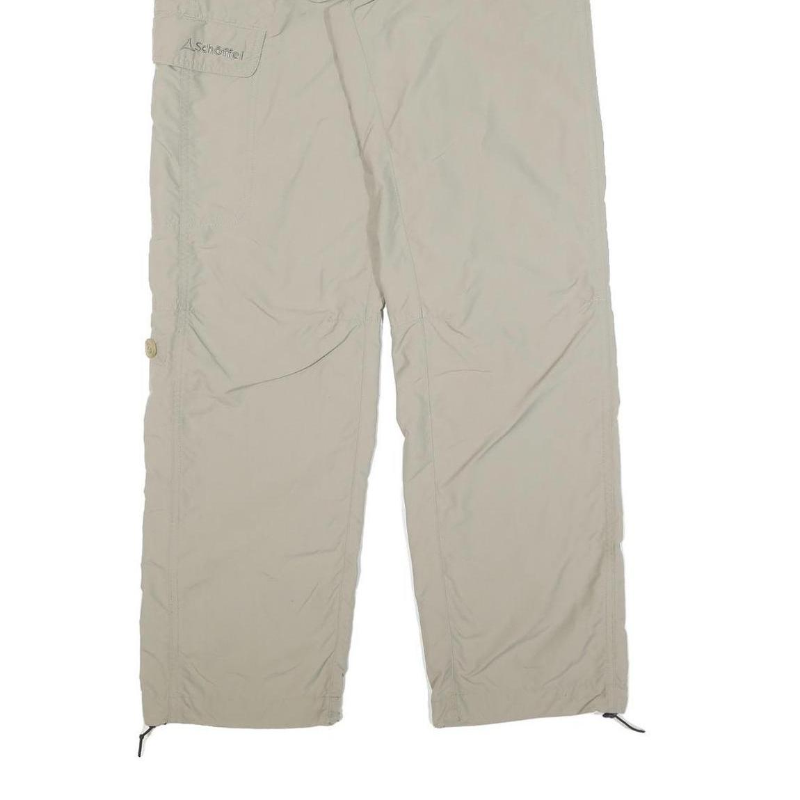 SCHOFFEL Mens Regular Beige Polyester Blend Zip Trousers W29 L30 Outdoor Casual