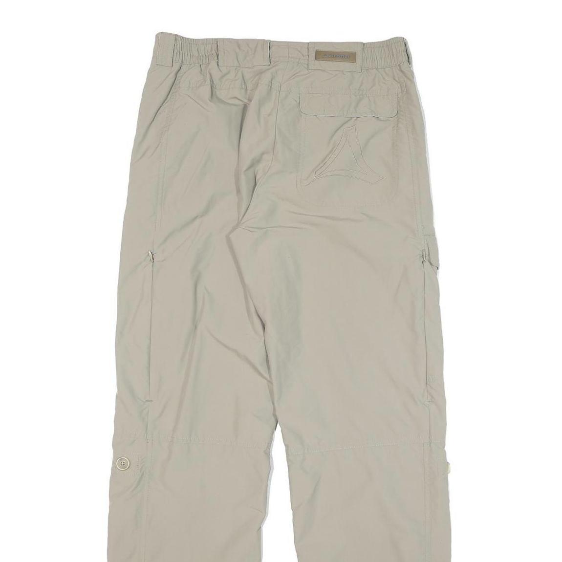 SCHOFFEL Mens Regular Beige Polyester Blend Zip Trousers W29 L30 Outdoor Casual