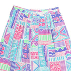Womens Multi Colour Abstract Print Pleated Knee Length Polyester Skirt M Summer
