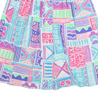 Womens Multi Colour Abstract Print Pleated Knee Length Polyester Skirt M Summer