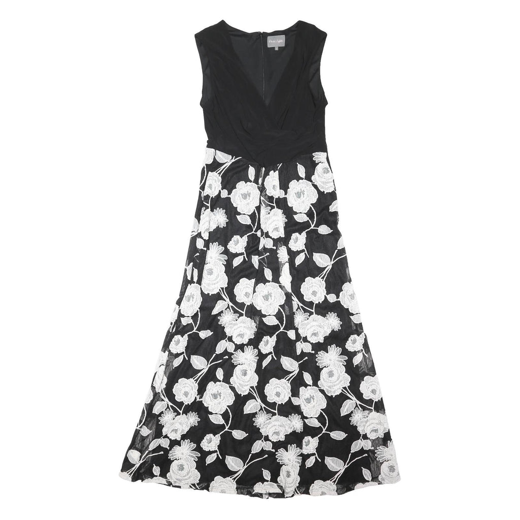 PHASE EIGHT Womens Black & White Floral Fit & Flare Woven Dress UK 14 Sleeveless