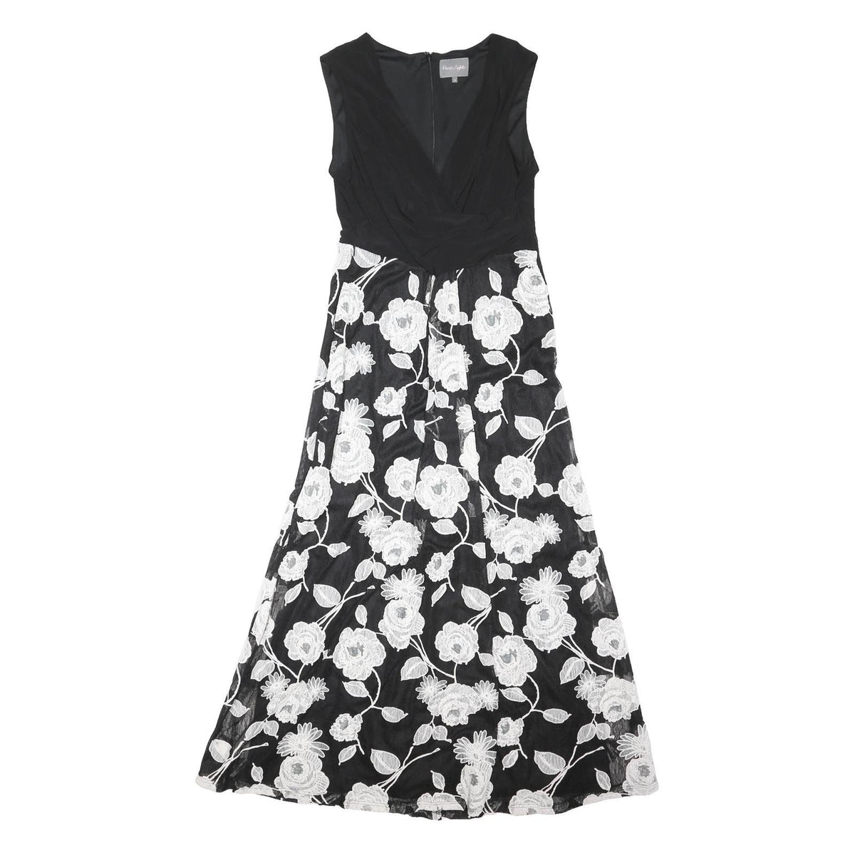 PHASE EIGHT Womens Black & White Floral Fit & Flare Woven Dress UK 14 Sleeveless
