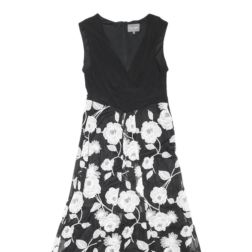 PHASE EIGHT Womens Black & White Floral Fit & Flare Woven Dress UK 14 Sleeveless