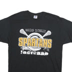 RUSSELL ATHLETIC Mens Black Marian Catholic Spartans Graphic T-Shirt M Short