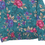 ALFRED DUNNER Womens Green Floral Printed Blouse Long Sleeve Round Neck S