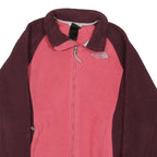 THE NORTH FACE Womens Pink & Burgundy Fleece Jacket XS Polyester Blend Zip