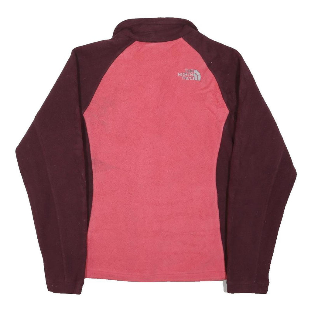 THE NORTH FACE Womens Pink & Burgundy Fleece Jacket XS Polyester Blend Zip